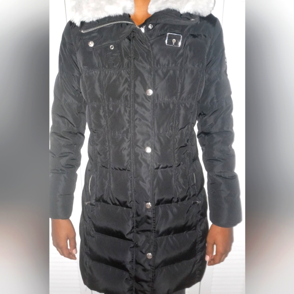 Michael Kors long black winter heavyweight puffer down coat